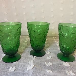 Bryce El Rancho Forest Green Footed Iced Tea Goblet Glass - Mid Century Modern-
